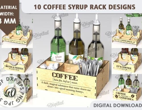 Paquete De Rejillas Para Jarabe De Cafe Creativo Digital