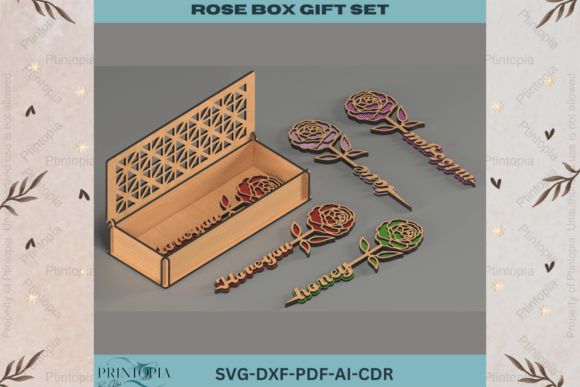 Plantilla De Caja De Regalo De Rosas Creativo Digital