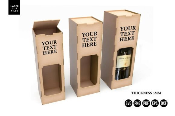 Plantilla Para Caja De Vino Creativo Digital