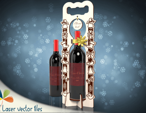 Portabotellas De Madera Para Regalo De Navidad Creativo Digital