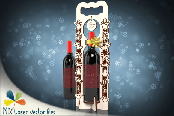 Portabotellas De Madera Para Regalo De Navidad Creativo Digital