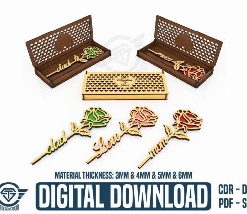 Rosa Con Caja Creativo Digital