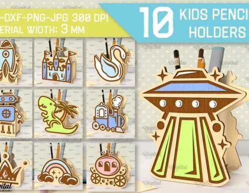 Lote De Portalapices Para Ninos Creativo Digital