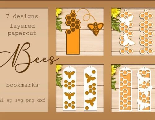 Marcadores De Abejas De Miel En Capas Creativo Digital