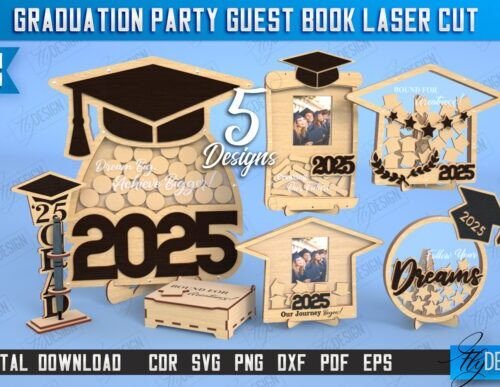 paquete-de-libro-de-visitas-de-graduacion-creativo-digital Paquete De Libro De Visitas De Graduacion Creativo Digital