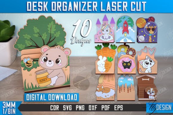 Paquete De Organizadores De Escritorio 2 Creativo Digital