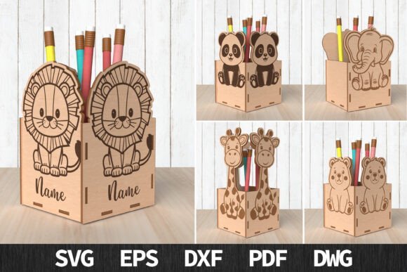 Paquete De Porta Lapices Con Forma De Animal Creativo Digital