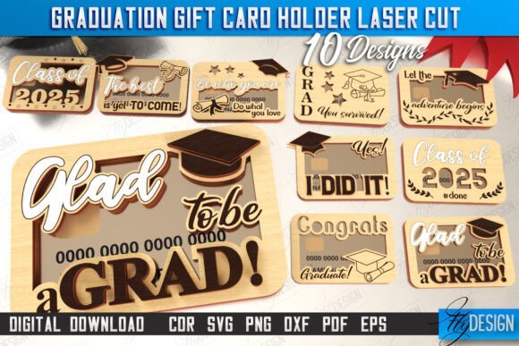 Paquete De Porta Tarjetas De Regalo De Graduacion 2 Creativo Digital