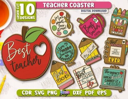 Paquete De Posavasos Para Profesores Creativo Digital