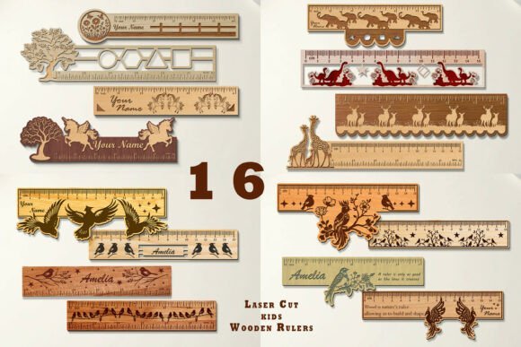 Paquete De Reglas De Madera Para Ninos Creativo Digital