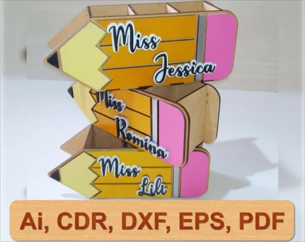 Portalapices Con Forma De Lapiz Creativo Digital