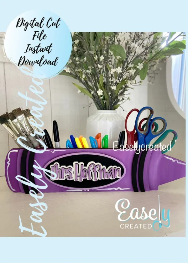 Soporte Para Crayones Para El Aula Letrero Creativo Digital