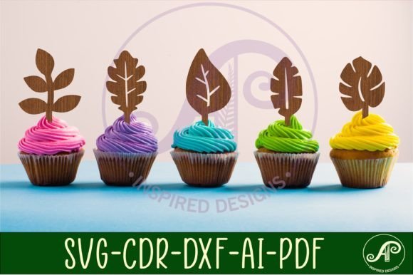 Adorno Para Cupcakes Con Forma De Hoja Creativo Digital