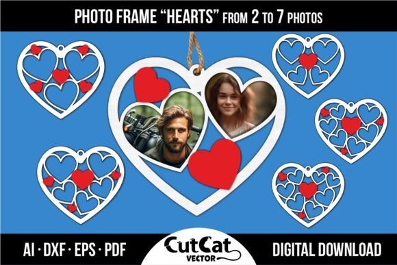 6 Marcos De Fotos Colgantes Corazones Creativo Digital