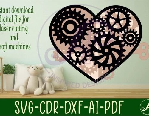 Arte De Pared Con Forma De Corazon Estilo Steampunk Creativo Digital
