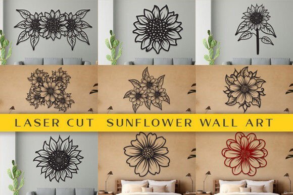 Arte De Pared De Girasol Creativo Digital