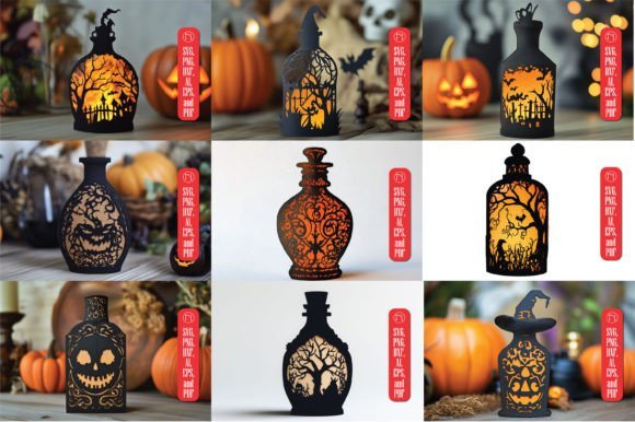 Botella De Halloween Creativo Digital