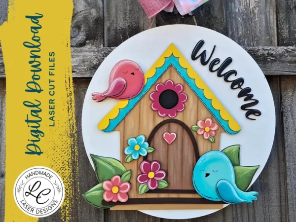 Colgador De Puerta Con Forma De Casa De Pajaros Creativo Digital