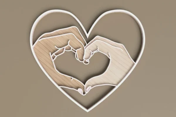 Corazon De Mano En Un Marco De Corazon Creativo Digital