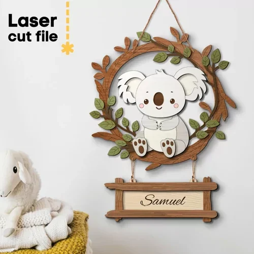 Corona De Koala Con Nombre De Bebe Creativo Digital