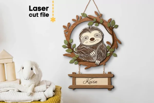 Corona De Perezoso Con Nombre De Bebe Creativo Digital