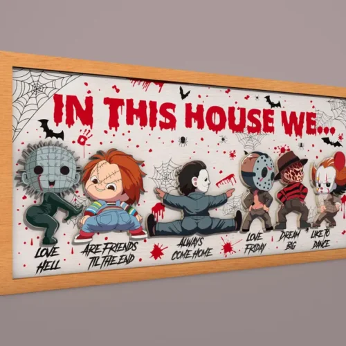 Cuadro Con Marco De Halloween De Personaje De Terror 3 Creativo Digital