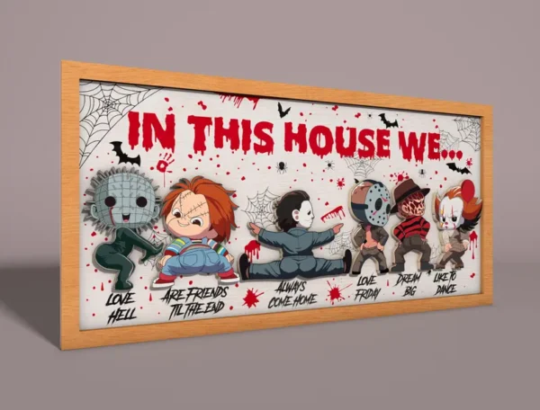 Cuadro Con Marco De Halloween De Personaje De Terror 3 Creativo Digital