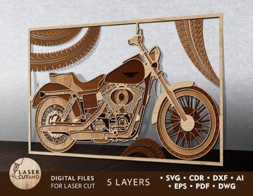 Cuadro De Motocicleta Harley Davidson Creativo Digital