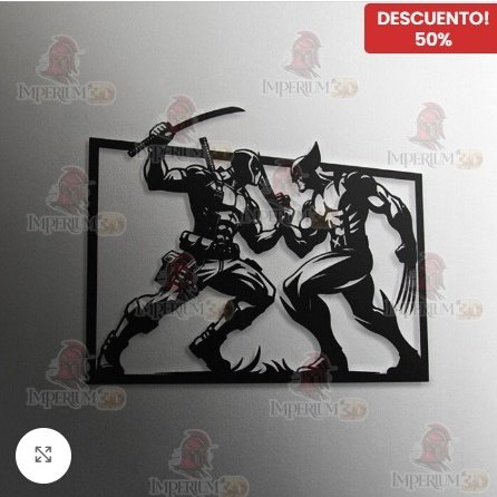 Cuadro Pared Wolverine Vs Dead Pool Creativo Digital