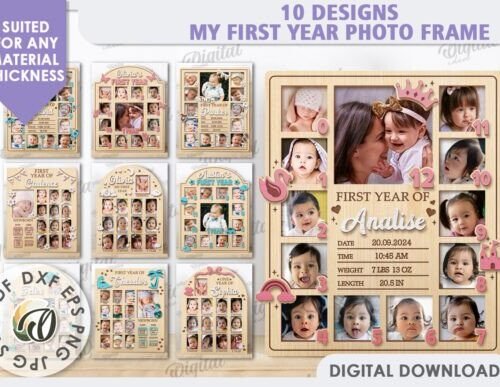 Paquete De Marcos De Fotos Para Bebes 4 Creativo Digital