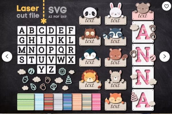 Paquete De Signo De Nombre De Bebe 3 Creativo Digital