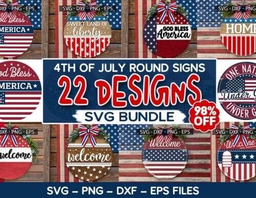 Paquete Para Crear Letreros Decorativos Del 4 De Julio Creativo Digital