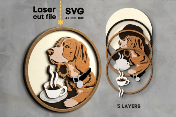 Perro Con Cafe Creativo Digital