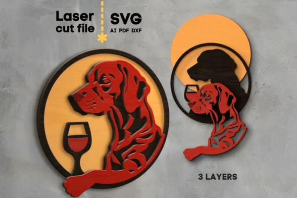 Perro Con Vino Creativo Digital