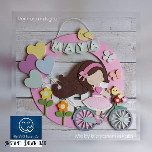 senal-de-nombre-de-bebe-nina-en-la-bicicleta-creativo-digital Senal De Nombre De Bebe Nina En La Bicicleta Creativo Digital