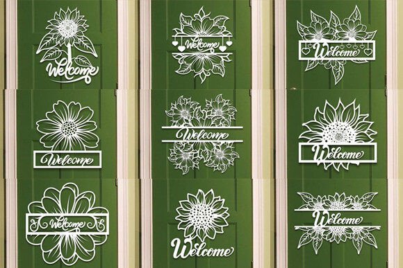 Signo De Bienvenida De Girasol Creativo Digital