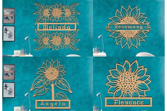 Signo De Nombre De Girasol Creativo Digital