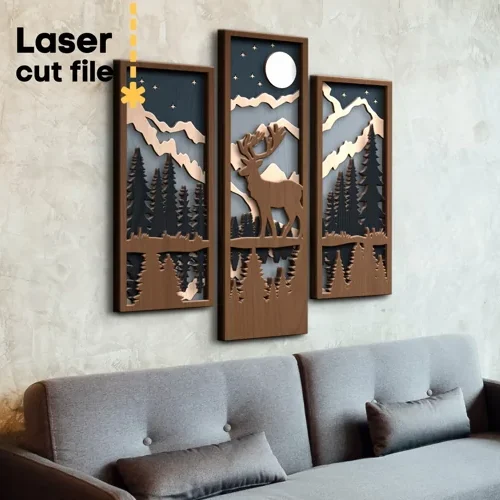 Triptico De Ciervo Creativo Digital