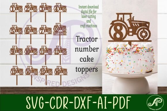 Adornos Para Tarta Con Forma De Tractor Creativo Digital