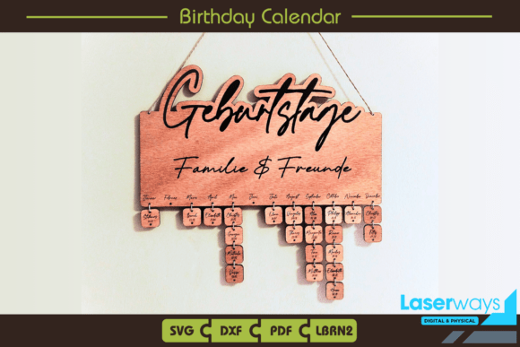 Calendario Mensual De Cumpleanos Familiar Creativo Digital