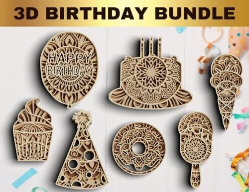 Cumpleanos Multicapas Creativo Digital