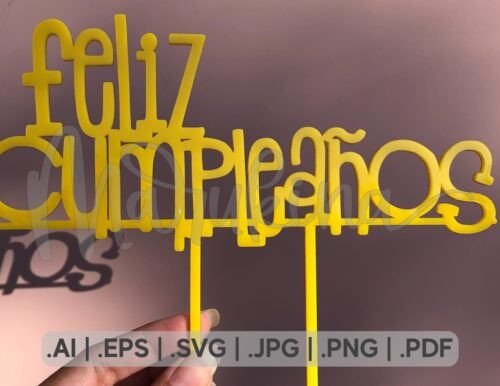 Feliz Cumpleanos Cake Topper 2 Creativo Digital