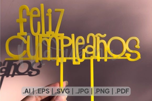 Feliz Cumpleanos Cake Topper 2 Creativo Digital