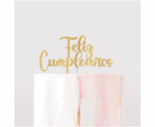 Feliz Cumpleanos Cake Topper Creativo Digital