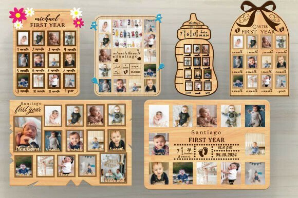 Marco De Fotos De Mi Primer Ano 6 Creativo Digital