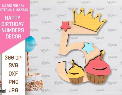 Numero 5 De Feliz Cumpleanos Creativo Digital