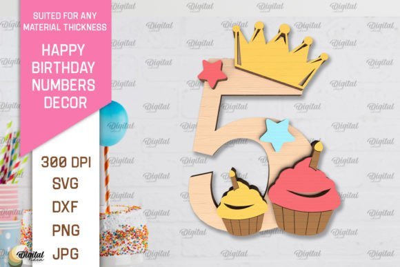 Numero 5 De Feliz Cumpleanos Creativo Digital