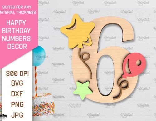 Numero 6 De Feliz Cumpleanos Creativo Digital