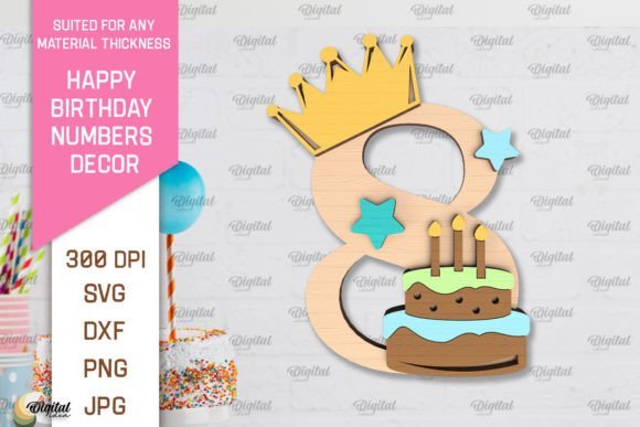 Numero 8 De Feliz Cumpleanos Creativo Digital