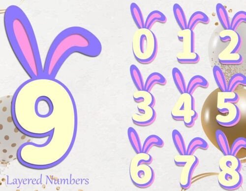 Numeros En Capas Con Orejas De Conejo Creativo Digital